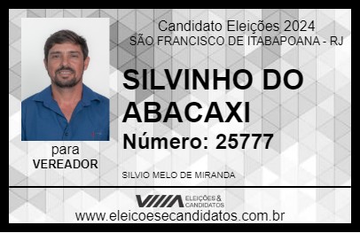 Candidato SILVINHO DO ABACAXI 2024 - SÃO FRANCISCO DE ITABAPOANA - Eleições