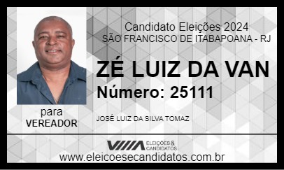 Candidato ZÉ LUIZ DA VAN 2024 - SÃO FRANCISCO DE ITABAPOANA - Eleições