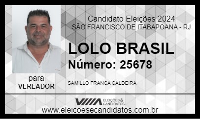 Candidato LOLO BRASIL 2024 - SÃO FRANCISCO DE ITABAPOANA - Eleições