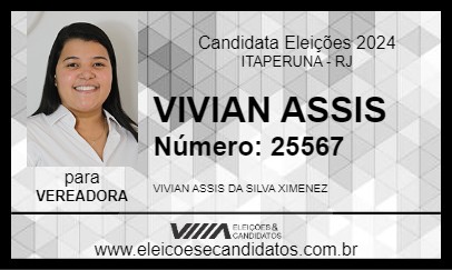 Candidato VIVIAN ASSIS 2024 - ITAPERUNA - Eleições