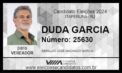 Candidato DUDA GARCIA 2024 - ITAPERUNA - Eleições