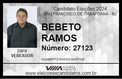 Candidato BEBETO RAMOS 2024 - SÃO FRANCISCO DE ITABAPOANA - Eleições