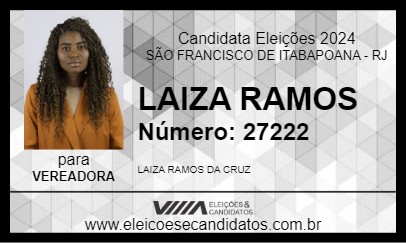 Candidato LAIZA RAMOS 2024 - SÃO FRANCISCO DE ITABAPOANA - Eleições