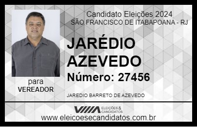 Candidato JARÉDIO AZEVEDO 2024 - SÃO FRANCISCO DE ITABAPOANA - Eleições