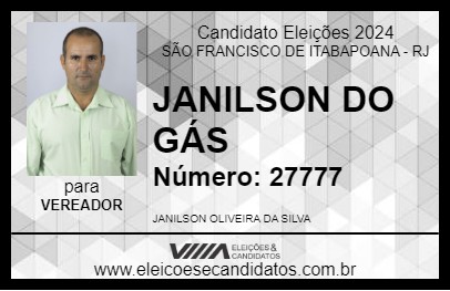 Candidato JANILSON DO GÁS 2024 - SÃO FRANCISCO DE ITABAPOANA - Eleições