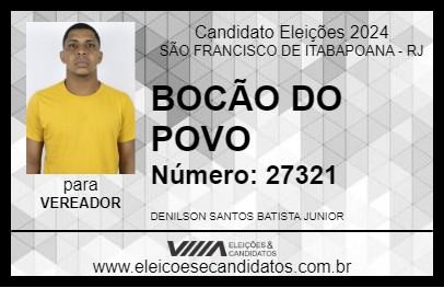 Candidato BOCÃO DO POVO 2024 - SÃO FRANCISCO DE ITABAPOANA - Eleições