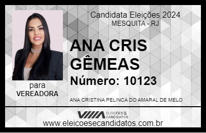 Candidato ANA CRIS GÊMEAS 2024 - MESQUITA - Eleições