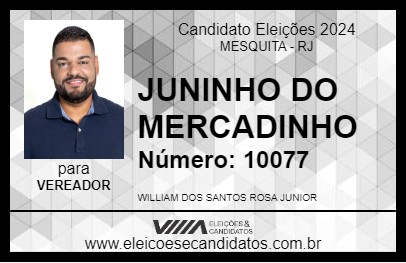 Candidato JUNINHO DO MERCADINHO 2024 - MESQUITA - Eleições