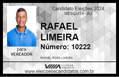 Candidato RAFAEL LIMEIRA 2024 - MESQUITA - Eleições