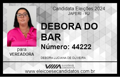 Candidato DEBORA DO BAR 2024 - JAPERI - Eleições