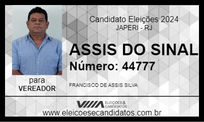 Candidato ASSIS DO SINAL 2024 - JAPERI - Eleições