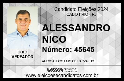 Candidato ALESSANDRO NICO 2024 - CABO FRIO - Eleições