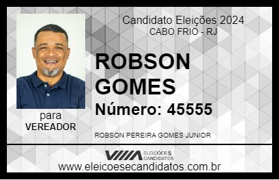 Candidato ROBSON GOMES 2024 - CABO FRIO - Eleições