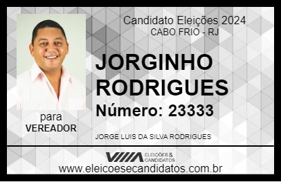 Candidato JORGINHO RODRIGUES 2024 - CABO FRIO - Eleições