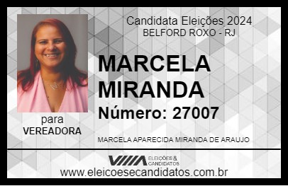 Candidato MARCELA MIRANDA 2024 - BELFORD ROXO - Eleições