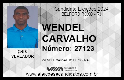 Candidato WENDEL CARVALHO 2024 - BELFORD ROXO - Eleições