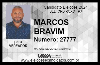 Candidato MARCOS BRAVIM 2024 - BELFORD ROXO - Eleições