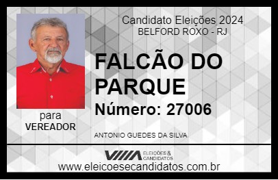 Candidato FALCÃO DO PARQUE 2024 - BELFORD ROXO - Eleições