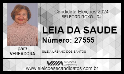 Candidato LEIA DA SAUDE 2024 - BELFORD ROXO - Eleições