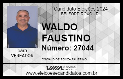 Candidato WALDO FAUSTINO 2024 - BELFORD ROXO - Eleições