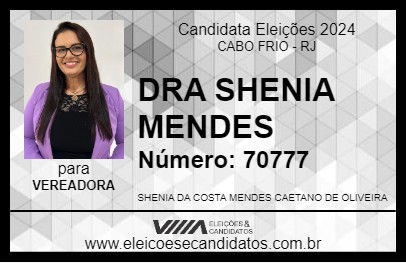 Candidato DRA SHENIA MENDES 2024 - CABO FRIO - Eleições