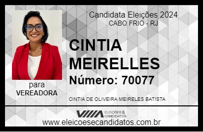 Candidato CINTIA MEIRELLES 2024 - CABO FRIO - Eleições