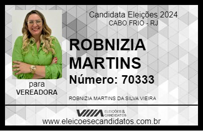 Candidato ROBNIZIA MARTINS 2024 - CABO FRIO - Eleições