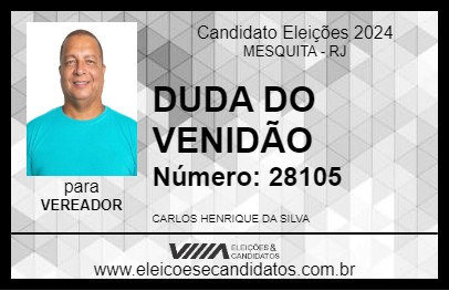 Candidato DUDA DO VENIDÃO 2024 - MESQUITA - Eleições