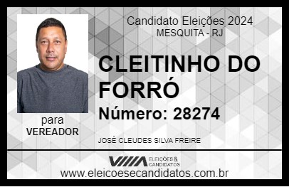 Candidato CLEITINHO DO FORRÓ 2024 - MESQUITA - Eleições