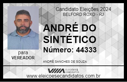 Candidato ANDRÉ DO SINTÉTICO 2024 - BELFORD ROXO - Eleições