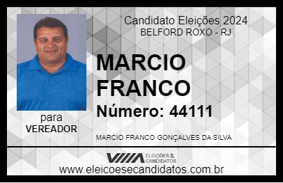 Candidato MARCIO FRANCO 2024 - BELFORD ROXO - Eleições