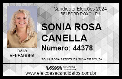 Candidato SONIA ROSA 2024 - BELFORD ROXO - Eleições