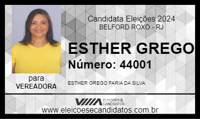 Candidato ESTHER GREGO 2024 - BELFORD ROXO - Eleições