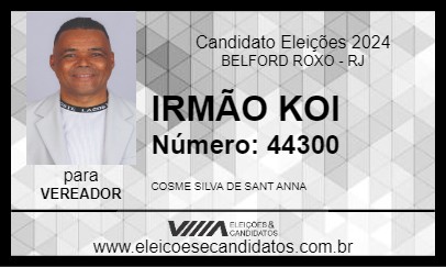 Candidato IRMÃO KOI 2024 - BELFORD ROXO - Eleições