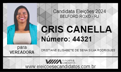 Candidato CRIS ÍNDIA 2024 - BELFORD ROXO - Eleições