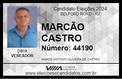 Candidato MARCÃO CASTRO 2024 - BELFORD ROXO - Eleições