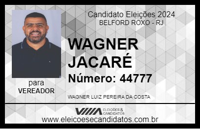 Candidato WAGNER JACARÉ 2024 - BELFORD ROXO - Eleições