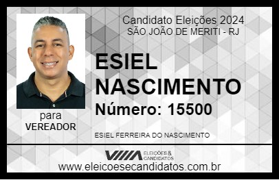 Candidato ESIEL NASCIMENTO 2024 - SÃO JOÃO DE MERITI - Eleições