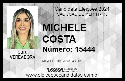 Candidato MICHELE COSTA 2024 - SÃO JOÃO DE MERITI - Eleições