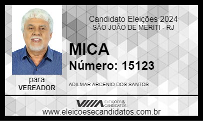 Candidato MICA 2024 - SÃO JOÃO DE MERITI - Eleições