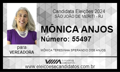 Candidato MÔNICA ANJOS 2024 - SÃO JOÃO DE MERITI - Eleições