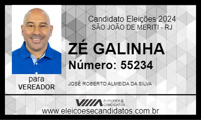 Candidato ZÉ GALINHA 2024 - SÃO JOÃO DE MERITI - Eleições