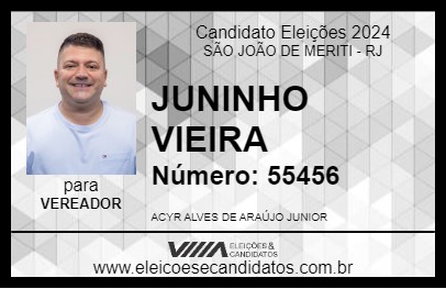 Candidato JUNINHO VIEIRA 2024 - SÃO JOÃO DE MERITI - Eleições