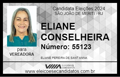 Candidato ELIANE CONSELHEIRA 2024 - SÃO JOÃO DE MERITI - Eleições