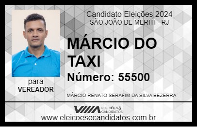 Candidato MÁRCIO DO TAXI 2024 - SÃO JOÃO DE MERITI - Eleições