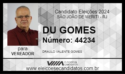 Candidato DU GOMES 2024 - SÃO JOÃO DE MERITI - Eleições