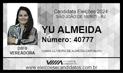 Candidato YU ALMEIDA 2024 - SÃO JOÃO DE MERITI - Eleições