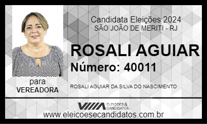 Candidato ROSALI AGUIAR 2024 - SÃO JOÃO DE MERITI - Eleições