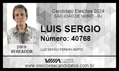 Candidato LUIS SERGIO 2024 - SÃO JOÃO DE MERITI - Eleições