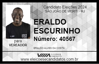 Candidato ERALDO ESCURINHO 2024 - SÃO JOÃO DE MERITI - Eleições